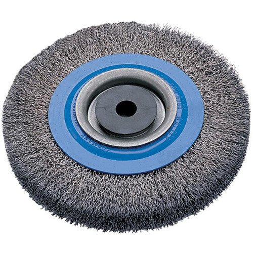 Brosses rotatives &agrave; fils torsad&eacute;s d'&eacute;tabli, 8" dia., Fils 0,0118", Arbre 5/8" - 1-1/4" Les Fournitures Industrielles Méga
