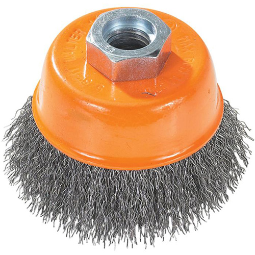 Brosse coupe avec soies m&eacute;talliques ondul&eacute;es et anneau Les Fournitures Industrielles Méga