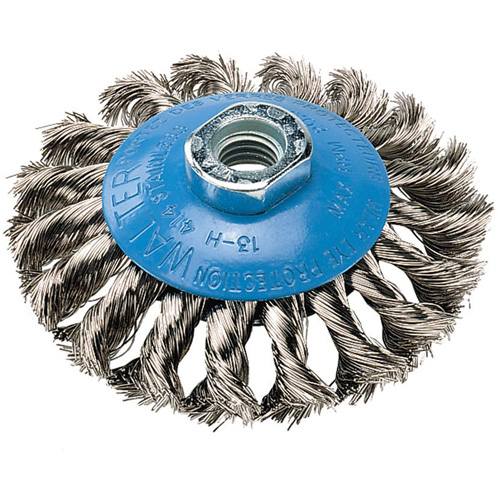 Knot-Twisted Wire Saucer Cup Brush, 6" Dia. x 5/8"-11 Arbor Les Fournitures Industrielles Méga