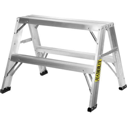 Industrial-Duty Sawhorse, 2' H x 31.9375" W x 23.50" D, 300 lbs. Capacity, Aluminum Les Fournitures Industrielles Méga