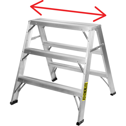 Industrial-Duty Sawhorse, 2' H x 31.9375" W x 23.50" D, 300 lbs. Capacity, Aluminum Les Fournitures Industrielles Méga