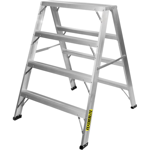 Industrial-Duty Sawhorse, 4' H x 34.6875" W x 39.50" D, 300 lbs. Capacity, Aluminum Les Fournitures Industrielles Méga
