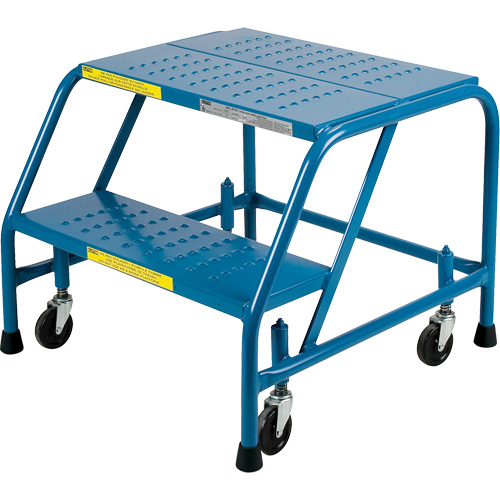 Rolling Step Ladder, 2 Steps, 18" Step Width, 19" Platform Height, Steel Les Fournitures Industrielles Méga