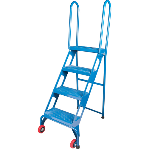 Portable Folding Ladder, 4 Steps, Perforated, 40" High Les Fournitures Industrielles Méga
