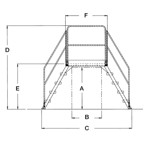 Crossover Ladder, 104" Overall Span, 60" H x 36" D, 24" Step Width Les Fournitures Industrielles Méga