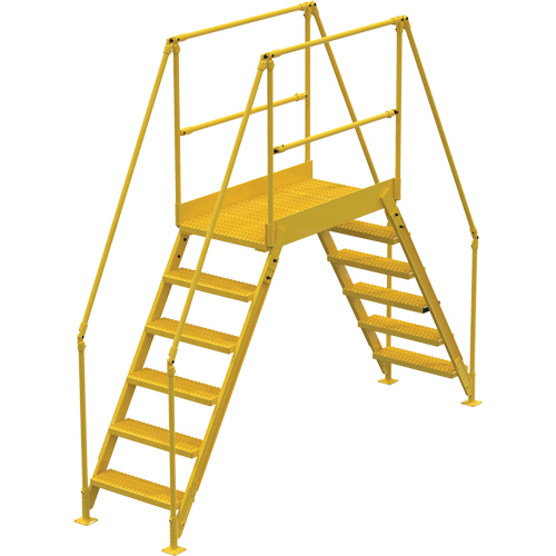Crossover Ladder, 116" Overall Span, 60" H x 48" D, 24" Step Width Les Fournitures Industrielles Méga