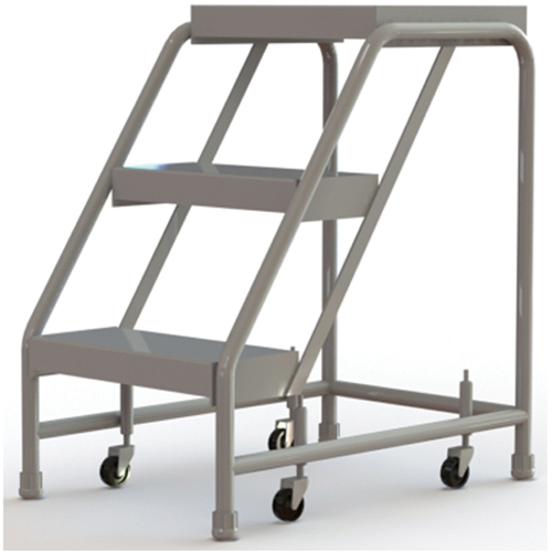 &eacute;chelles roulantes, 3 marches, Largeur de la marche 16", Hauteur de la plateforme 30", Aluminium Les Fournitures Industrielles Méga