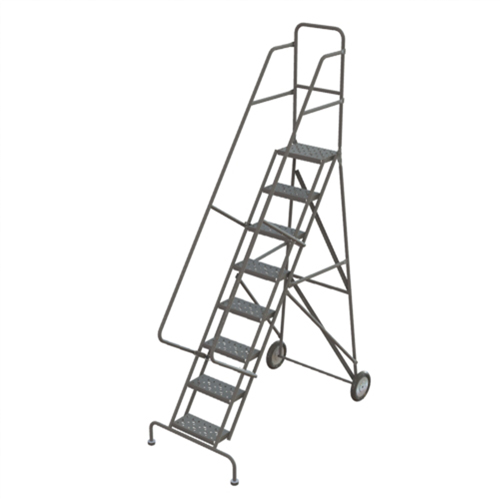 Steel Rolling Ladder, 8 Steps, 16" Step Width, 80" Platform Height, Steel Les Fournitures Industrielles Méga