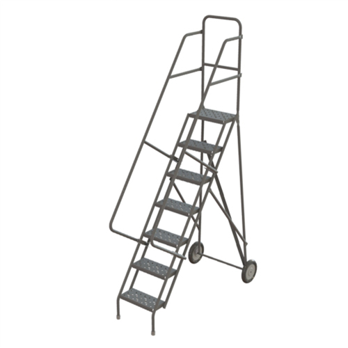 Rolling Ladder, 7 Steps, Serrated, 70" High Les Fournitures Industrielles Méga