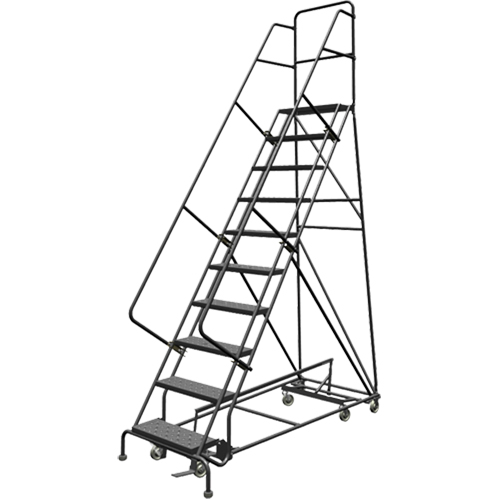 &eacute;chelles roulantes multidirectionnelles, 10 marches, Largeur de la marche 24", Hauteur de la plateforme 100", Acier Les Fournitures Industrielles Méga
