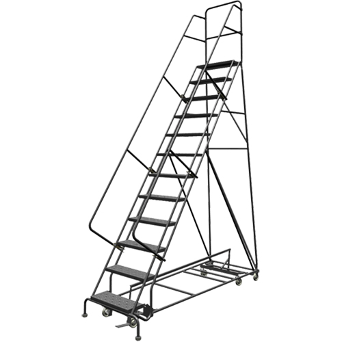 &eacute;chelles roulantes multidirectionnelles, 12 marches, Largeur de la marche 24", Hauteur de la plateforme 120", Acier Les Fournitures Industrielles Méga