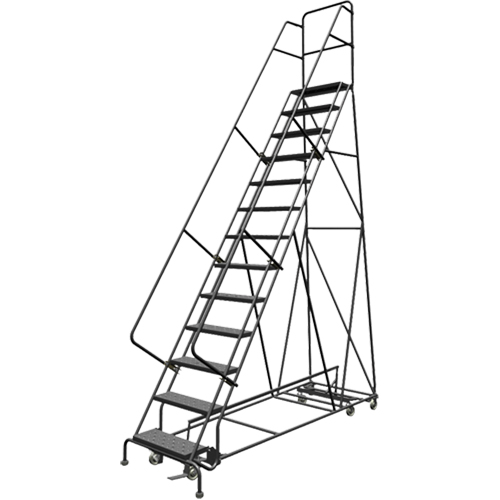 &eacute;chelles roulantes multidirectionnelles, 13 marches, Largeur de la marche 24", Hauteur de la plateforme 130", Acier Les Fournitures Industrielles Méga