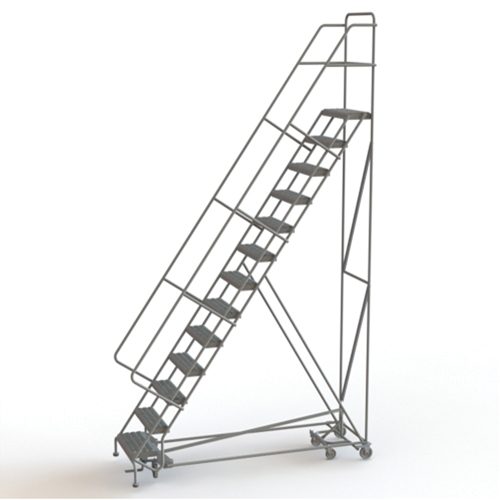 &eacute;chelles roulantes multidirectionnelles, 13 marches, Largeur de la marche 24", Hauteur de la plateforme 130", Acier Les Fournitures Industrielles Méga