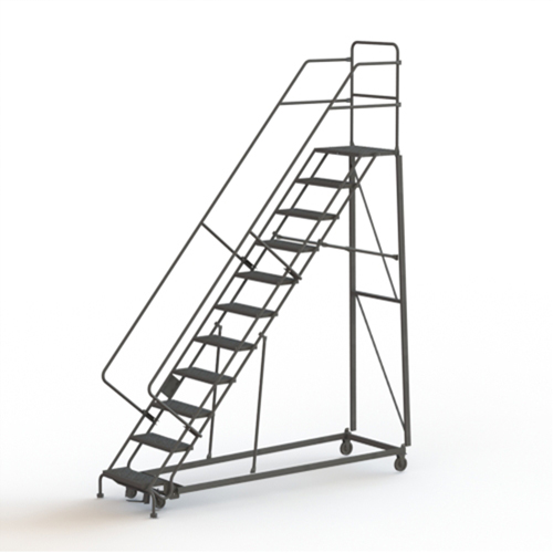 Heavy Duty Safety Slope Ladder, 11 Steps, Serrated, 50° Incline, 110" High Les Fournitures Industrielles Méga