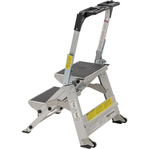 &eacute;chelle escabeau avec roues pivotantes, 2 marches, 23" x 21" x Hauteur 34,50" Les Fournitures Industrielles Méga