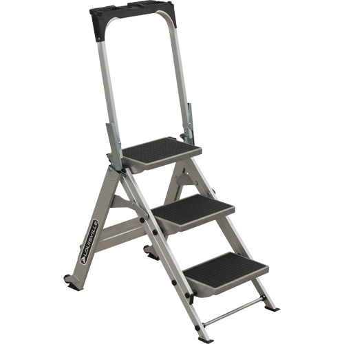 &eacute;chelle escabeau avec roues pivotantes, 3 marches, 34" x 22" x Hauteur 50,75" Les Fournitures Industrielles Méga