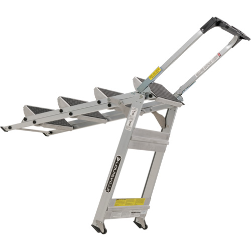 &eacute;chelle escabeau avec roues pivotantes, 4 marches, 44,25" x 22,13" x Hauteur 59" Les Fournitures Industrielles Méga
