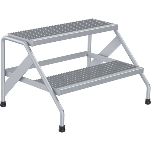 Escabeau en aluminium, 2 marche(s), 32-13/16" la x 24-9/16" lo x 20" h, Capacit&eacute; 500 lb Les Fournitures Industrielles Méga