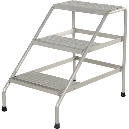 Escabeau en aluminium, 3 marche(s), 22-13/16" la x 34-9/16" lo x 30" h, Capacit&eacute; 500 lb Les Fournitures Industrielles Méga