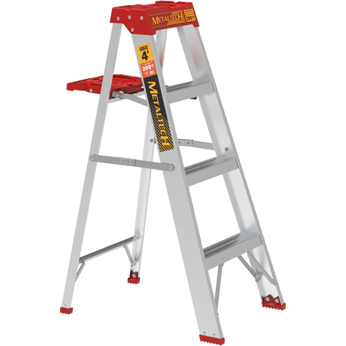 Step Ladder with Paint Tray, 4', Aluminum, 200 lbs. Capacity, Type 3 Les Fournitures Industrielles Méga