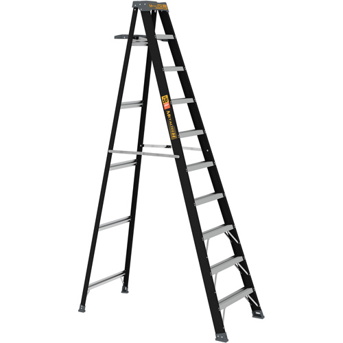 Step Ladder with Paint Tray, 10', Fibreglass, 250 lbs. Capacity, Type 1 Les Fournitures Industrielles Méga