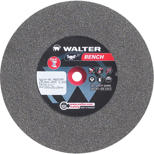 Bench Grinding Wheels, 8" x 1", 1" Arbor, 1 Les Fournitures Industrielles Méga