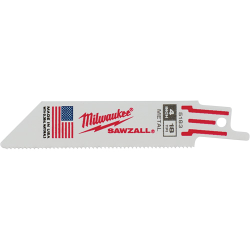 Lame de scie alternative Sawzall, Bim&eacute;tal, 18 Dents par pouce, 4" lo x 3/4" la Les Fournitures Industrielles Méga