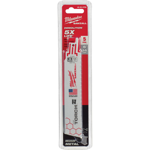 Lames The Torch Sawzall, Bim&eacute;tal, 14 Dents par pouce, 6" lo x 1" la Les Fournitures Industrielles Méga