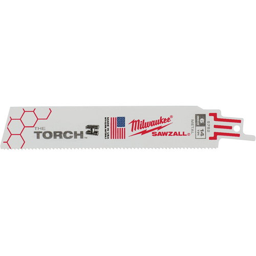 Lames The Torch Sawzall, Bim&eacute;tal, 14 Dents par pouce, 6" lo x 1" la Les Fournitures Industrielles Méga