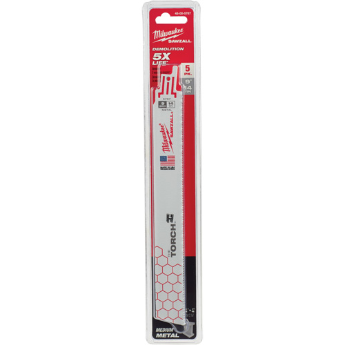 Lames The Torch Sawzall, Bim&eacute;tal, 14 Dents par pouce, 9" lo x 1" la Les Fournitures Industrielles Méga