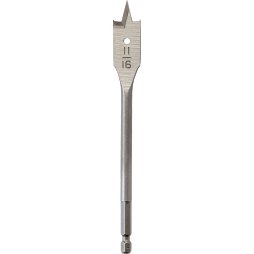 Flat Boring Bit, 11/16" Diameter, 1/4" Hex Shank, 6-1/8" Length Les Fournitures Industrielles Méga