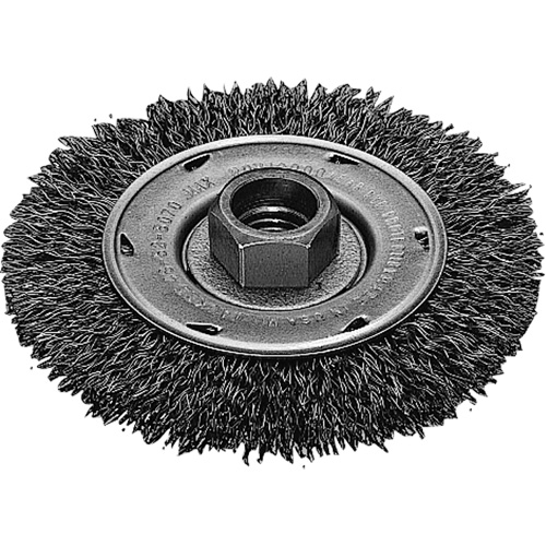 Disque m&eacute;tallique &agrave; fils torsad&eacute;s, Dia. 4", Fils 0,02", Arbre 5/8"-11, Acier inoxydable Les Fournitures Industrielles Méga