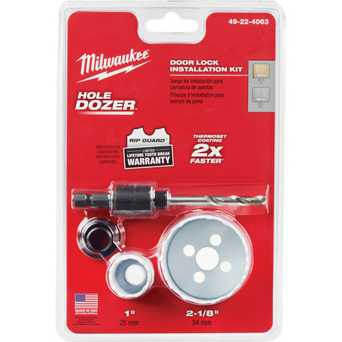 Hole Dozer Door Lock Hole Saw Kit, 4 Pieces Les Fournitures Industrielles Méga