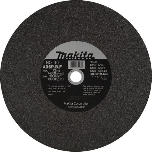 Metal Cutting Wheels, 14" x 1/8", 1" Arbor, Aluminum Oxide, 3900 RPM Les Fournitures Industrielles Méga