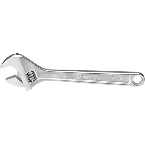 Adjustable Wrench, 12-1/8" L, 1-19/32" Max Width, Chrome Les Fournitures Industrielles Méga