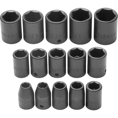 Socket Set, Impact, 1/2" Drive, 6 Points Les Fournitures Industrielles Méga