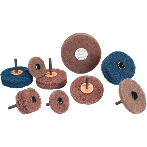 Standard Abrasives Buff & Blend Wheel, 3" Dia. x 1/4" W, 1/4" Arbor, Aluminum Oxide Les Fournitures Industrielles Méga