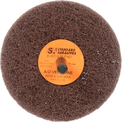 Meule Buff & Blend Standard Abrasives, 3" dia. x 1" la, Arbre 1/4", Oxyde d'aluminium Les Fournitures Industrielles Méga