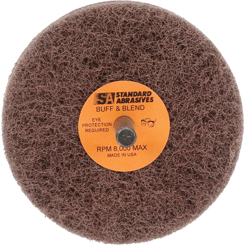 Standard Abrasives Buff & Blend Wheel, 3" Dia. x 2" W, 1/4" Arbor, Aluminum Oxide Les Fournitures Industrielles Méga