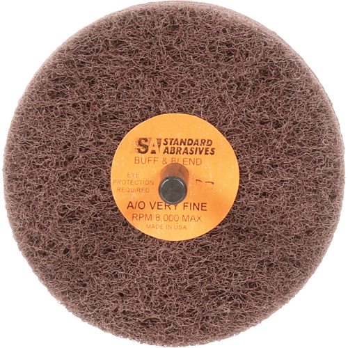 Meule Buff & Blend Standard Abrasives, 3" dia. x 3" la, Arbre 1/4", Oxyde d'aluminium Les Fournitures Industrielles Méga