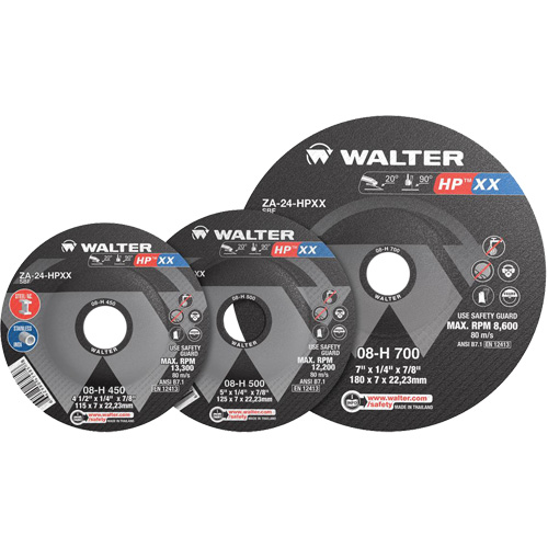 Meule HP XX, 4-1/2" x 1/4", Arbre 7/8", Type 27S Les Fournitures Industrielles Méga