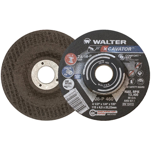 Meule XCAVATOR, 4-1/2" x 1/4", Arbre 7/8", Zirconium, Type 27 Les Fournitures Industrielles Méga
