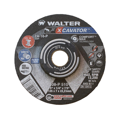 Meule XCAVATOR, 5" x 1/4", Arbre 7/8"/5/8"-11, Zirconium, Type 27 Les Fournitures Industrielles Méga