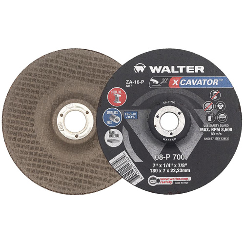 Meule XCAVATOR, 7" x 1/4", Arbre 7/8", Zirconium, Type 27 Les Fournitures Industrielles Méga