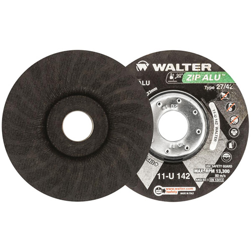 Meule &agrave; tronçonner Zip Alu, 4-1/2" x 3/64", Arbre de 7/8", Type 27, Oxyde d'aluminium, 13 300 Tr/min Les Fournitures Industrielles Méga