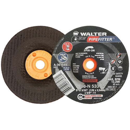 PIPEFITTER Grinding Wheel, 5" x 3/32", 5/8"-11 Arbor, Aluminum Oxide, Type 27 Les Fournitures Industrielles Méga
