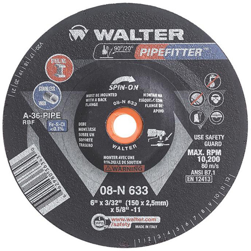 Meule PIPEFITTER, 6" x 3/32", Oxyde d'aluminium, Type 27 Les Fournitures Industrielles Méga