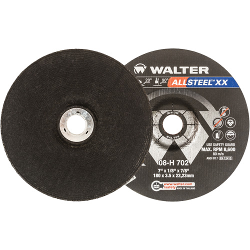 ALLSTEEL XX Depressed Centre Grinding Wheels, 7" x 1/8", 7/8" Arbor, Type 27 Les Fournitures Industrielles Méga