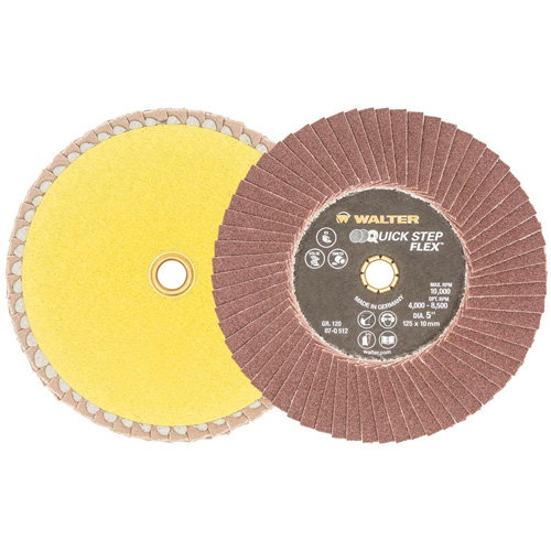 Disque &agrave; lamelles QUICK-STEP FLEX, 5" x Type 29, Grain 120, Oxyde d'aluminium Les Fournitures Industrielles Méga