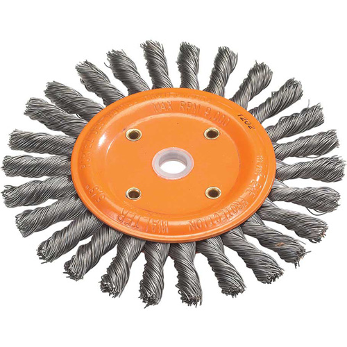 Knot-Twisted Wire Bench Wheel, 8" Dia., 0.0118" Fill, 5/8" Arbor, Steel Les Fournitures Industrielles Méga
